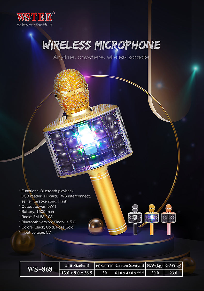 WSTER WS868 MIC SPEAKER WITH LED WSTER WS868 MIC SPEAKER WITH LED