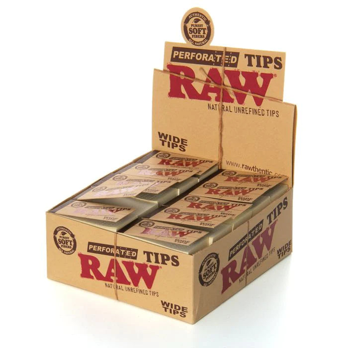 RAW | PERFORATED WIDE TIPS | 50PK RAW | PERFORATED WIDE TIPS | 50PK