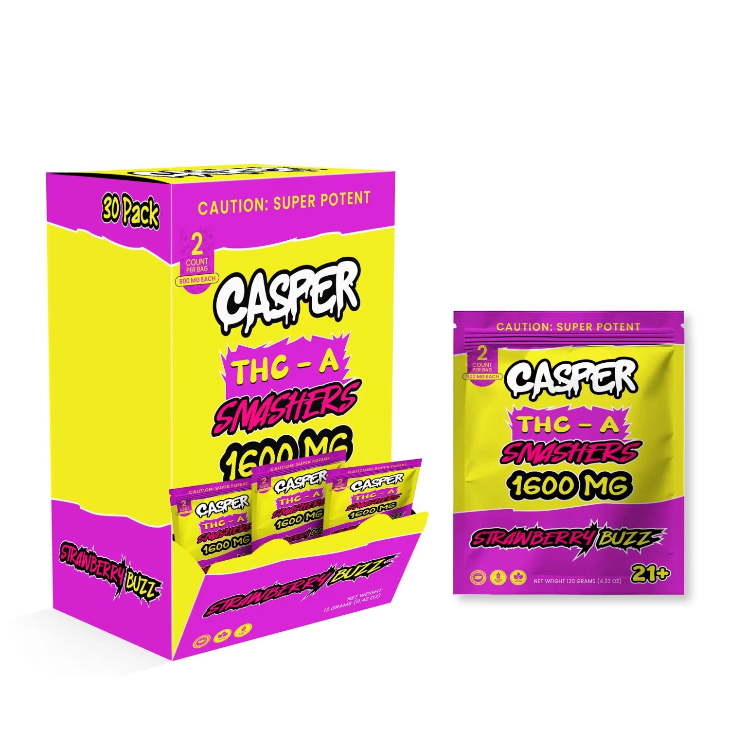 CASPER THC-A SMASHERS GUMMIES DISPENSER 1600MG | 2CT | 30PK