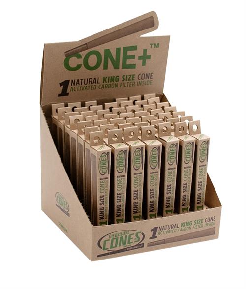 CONE+ORIGINAL NATURAL KING SIZE CARBON FILTER CONE | 48PK