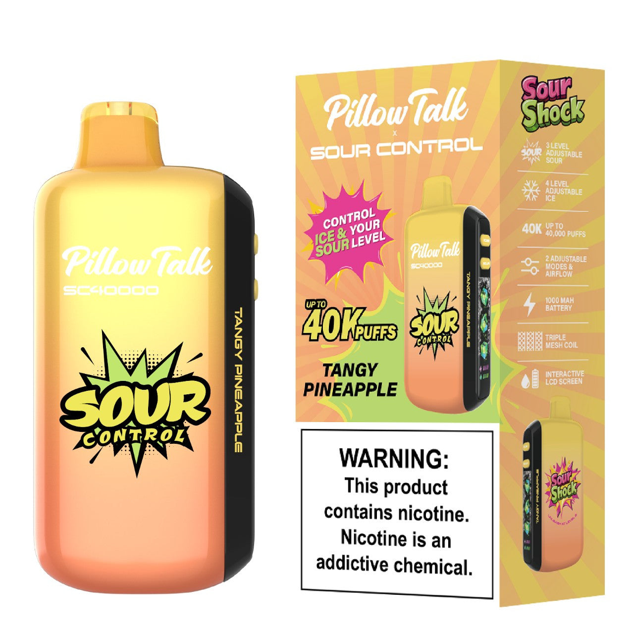 PILLOWTALK SOUR CONTROL SOUR SHOCK 40,000 PUFFS DISPOSABLE VAPE | 5CT