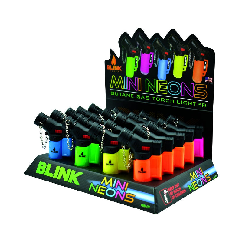 BLINK MINI NEON GAS TORCH LIGHTERS 20CT