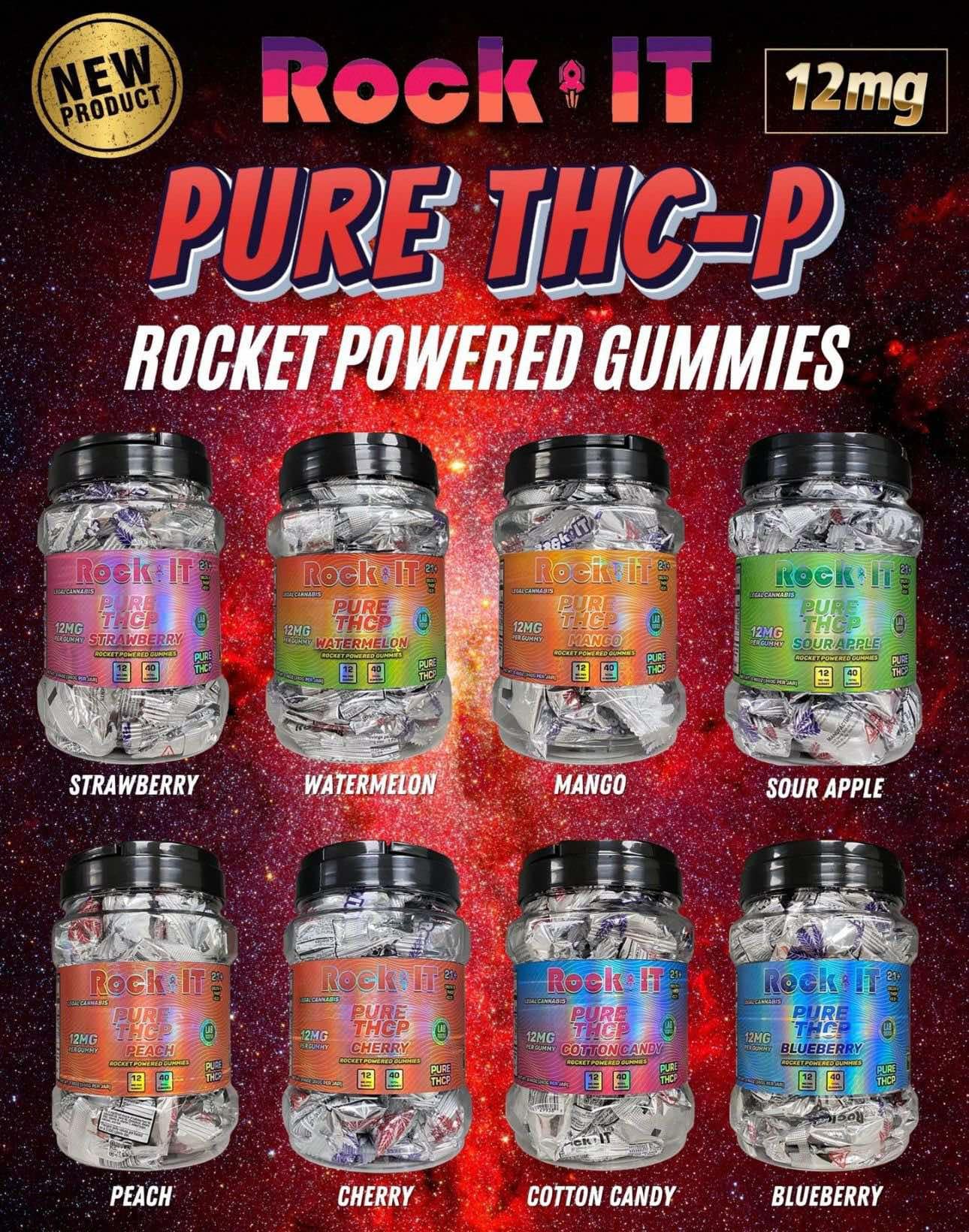 ROCK IT PURE THC-P 12MG GUMMIES | 40 CT