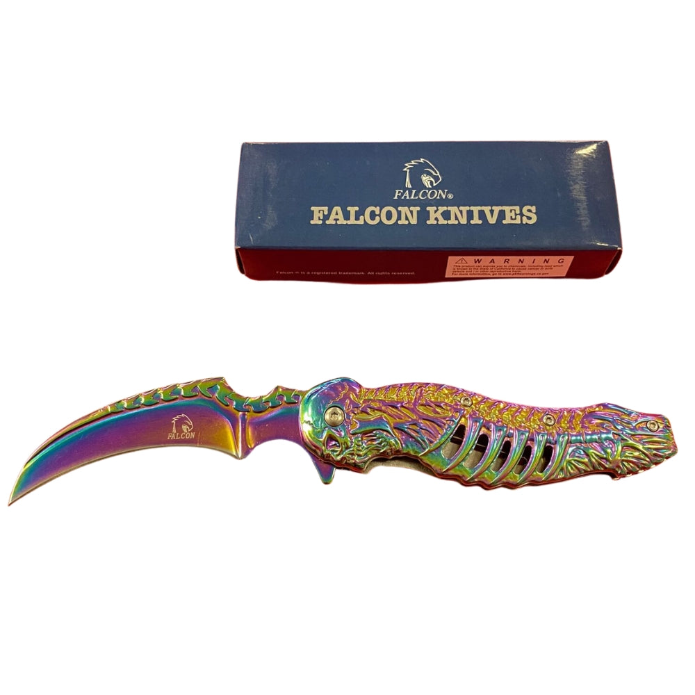 RAINBOW SKULL HANDLE KNIFE KS3612