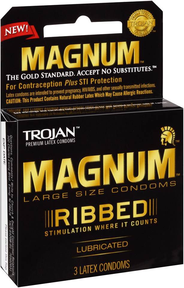 Magnum ribbed condom
