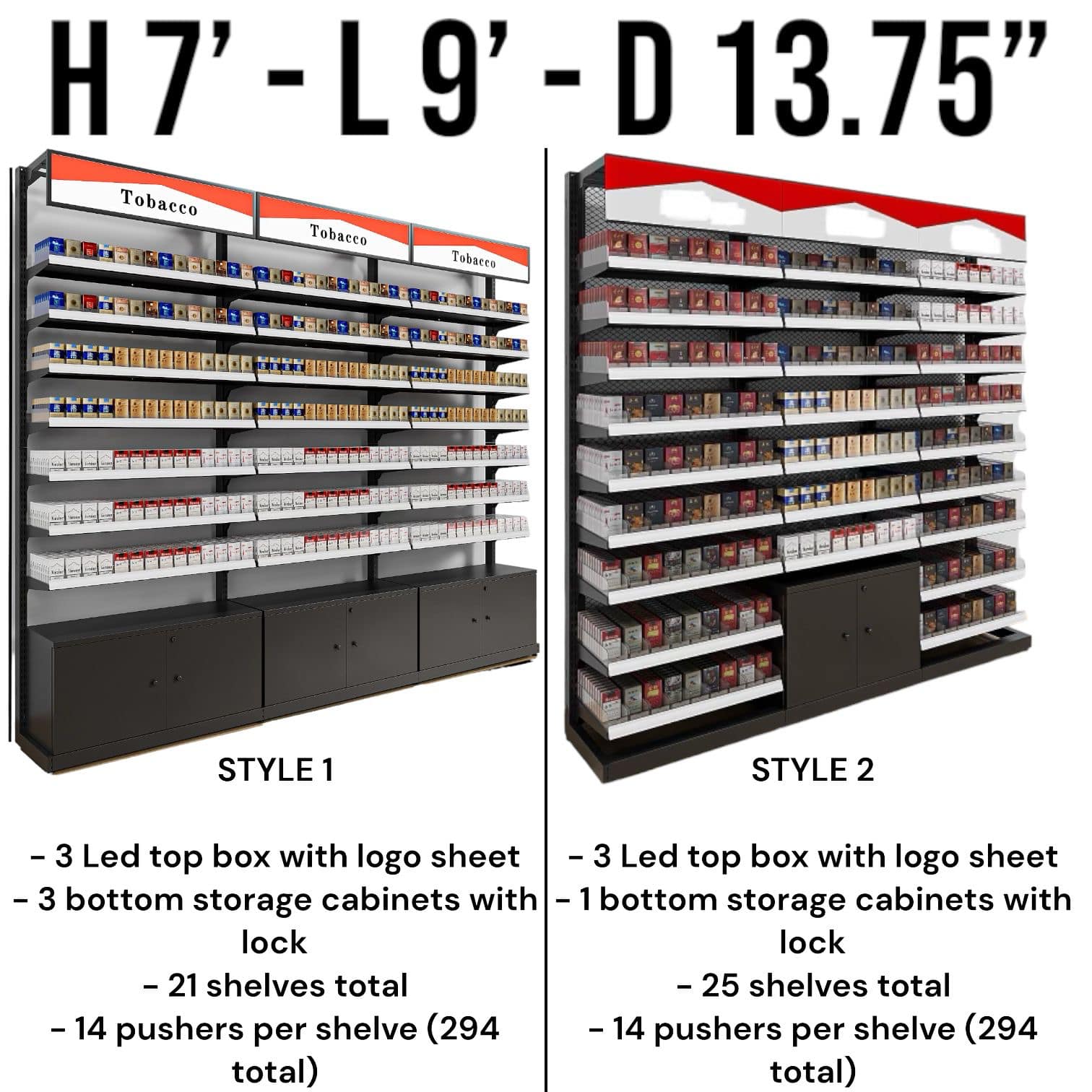 CIGARETTE RACKS WITH STORAGE