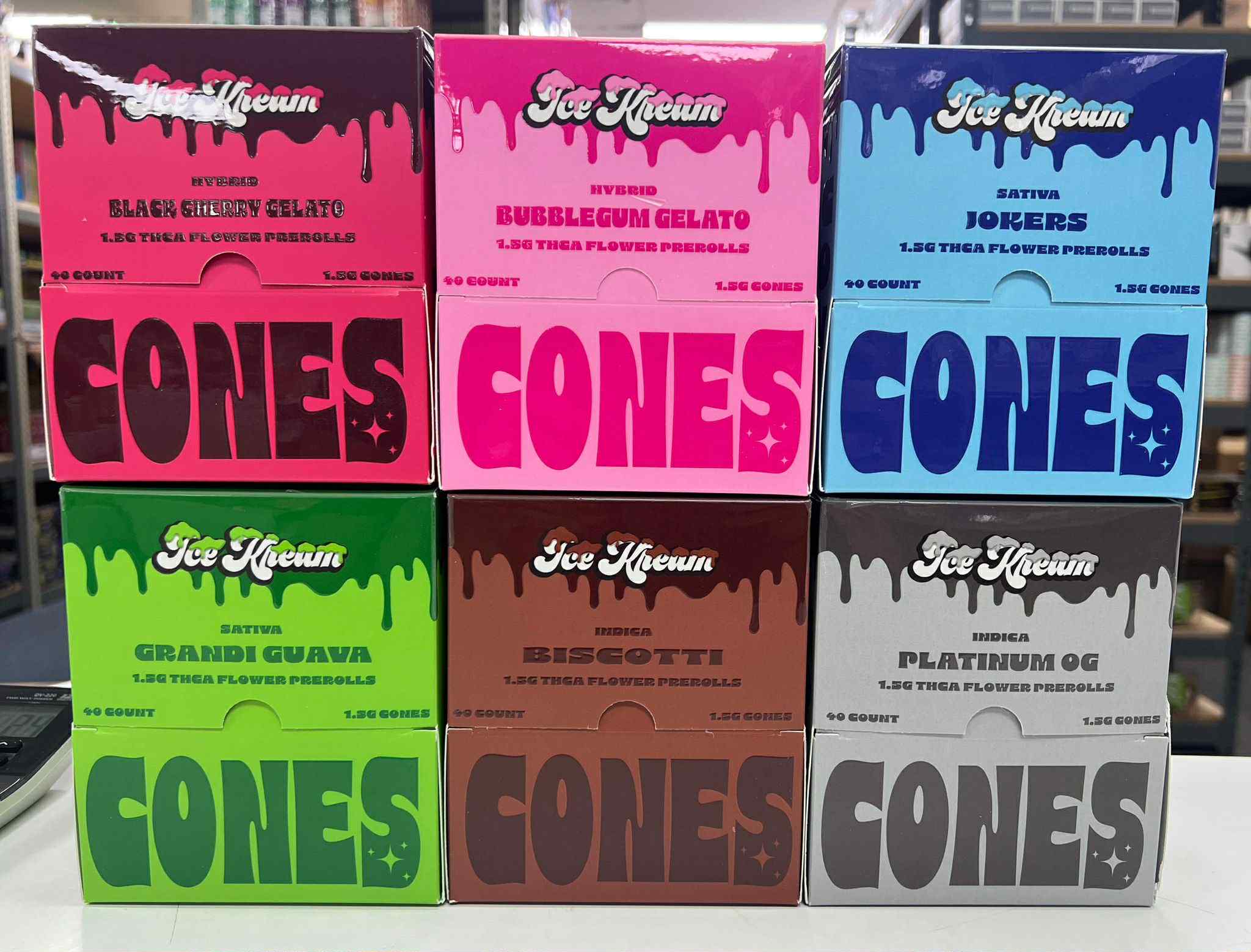 ICE KREAM CONES THC-A PREROLL DISPLAY | 40 CT