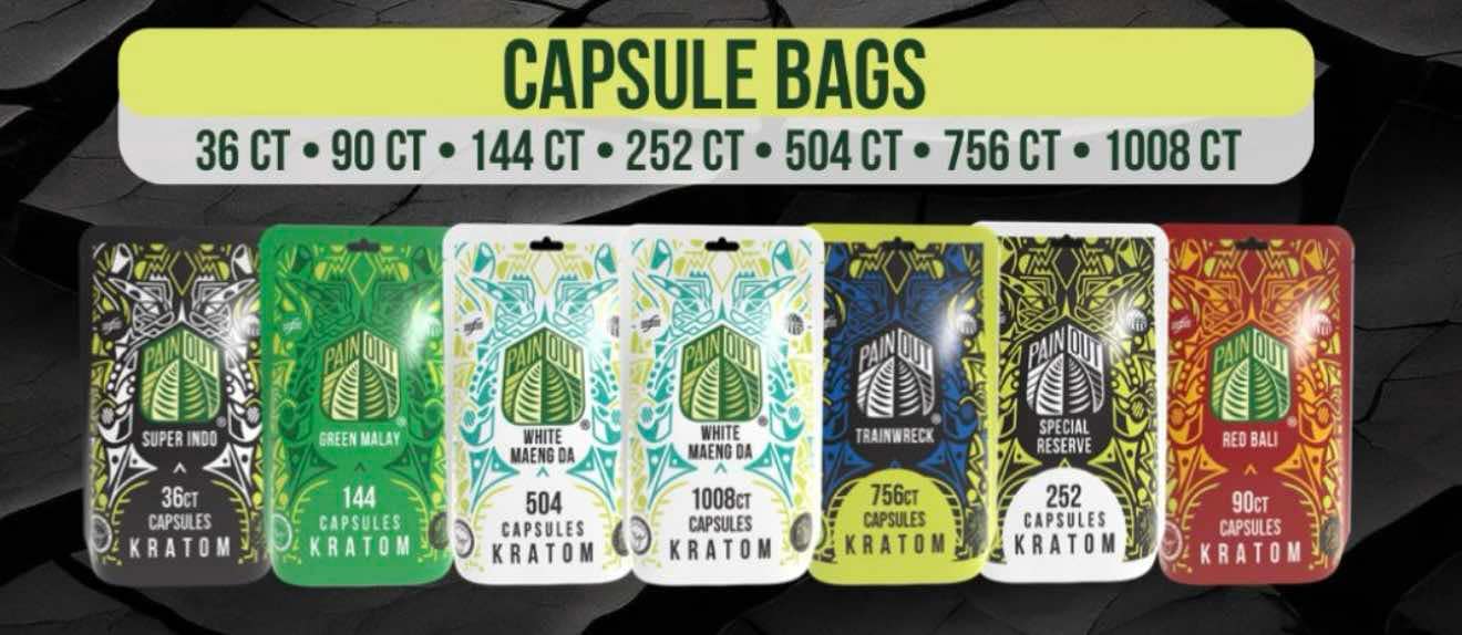 PAIN OUT KRATOM CAPSULE BAGS