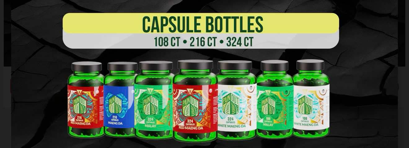 PAIN OUT KRATOM CAPSULE BOTTLES