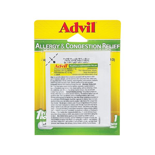 ADVIL ALLERGY & CONGESTION RELIEF BLISTER 12PK