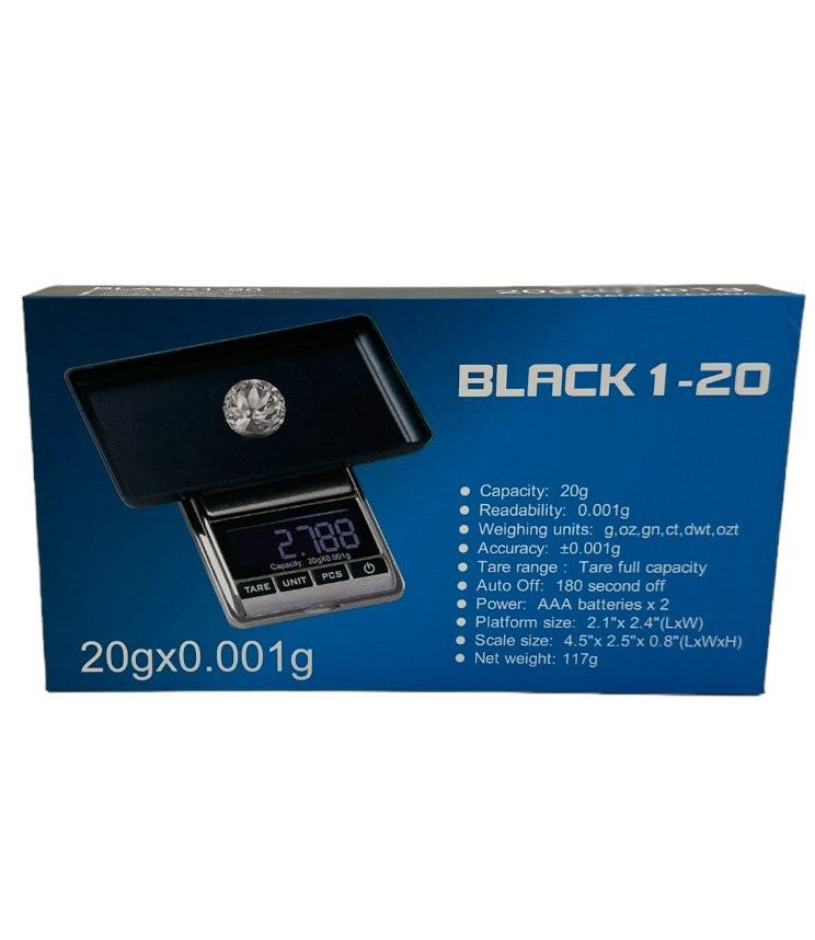 BLACK 1-20 POCKET SCALE