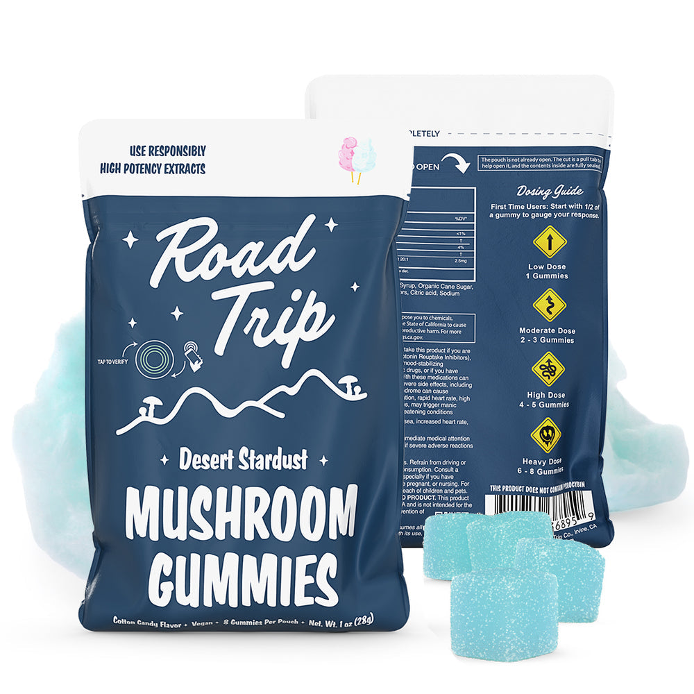 ROAD TRIP AMANITA MUSCARIA & DESERT STARDUST MUSHROOM GUMMIES DISPENSER | 30 PK