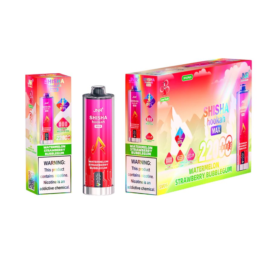 JNR SHISHA HOOKAH MAX 22000 PUFFS DISPOSABLE VAPE | 5 CT