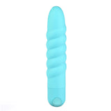 LOLA USB RECHARGABLE SILICONE 10-FUNCTION VIBRATING TWISTY BULLET BLUE