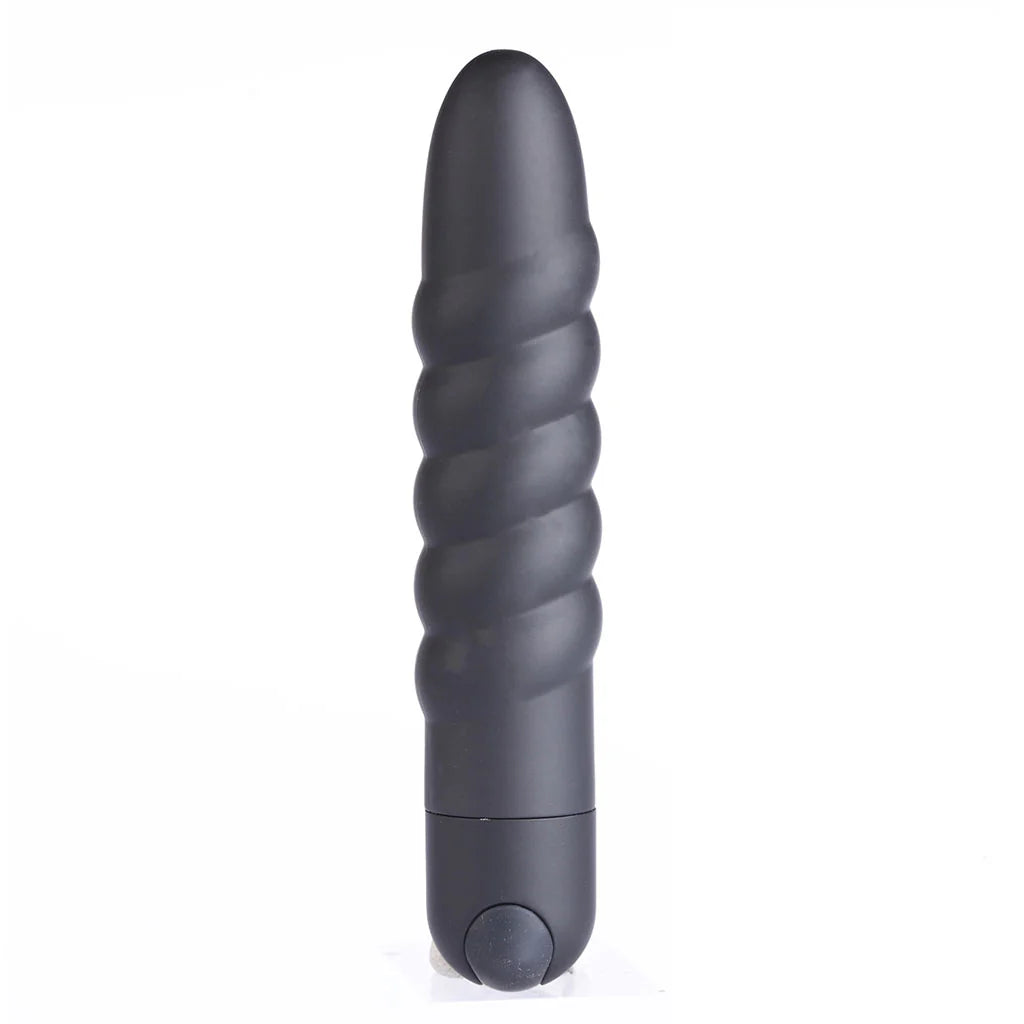 LOLA USB RECHARGABLE SILICONE 10-FUNCTION VIBRATING TWISTY BULLET BLACK