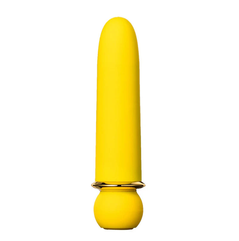 JAGUAR YELLOW 10-FUNCTION RECHARGABLE SILICONE COATED SUPER-CHARGED BULLET