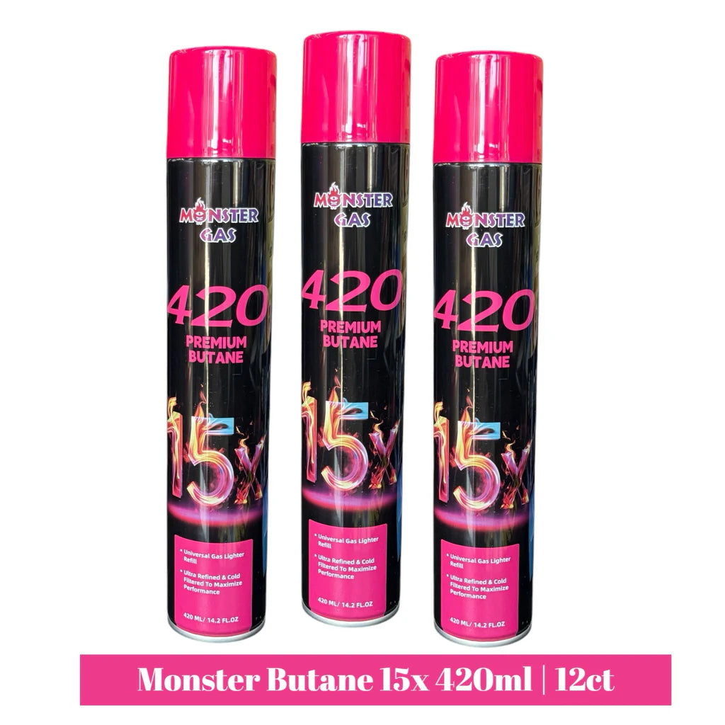 MONSTER GAS 15X ULTRA PURE BUTANE | 450ML | 850 ML