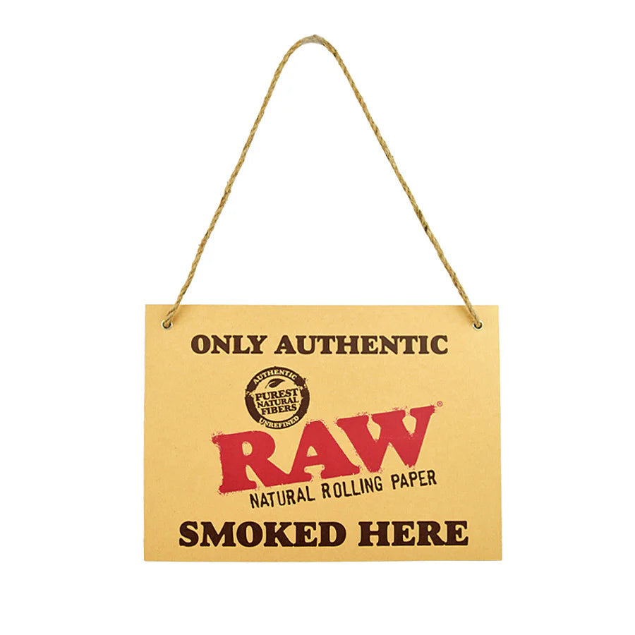 RAW ONLY AUTHENTIC CARDBOARD SIGN
