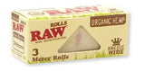 RAW ORGANIC HEMP ROLLS KING SIZE WIDE | 3 METERS