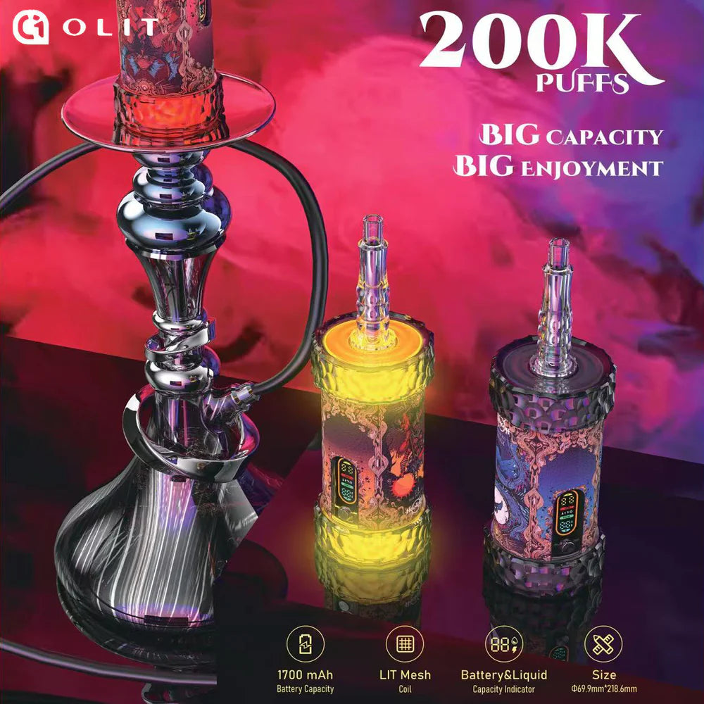 OLIT HOOKAH MEGA 200K PUFFS DISPOSABLE | (TEXASSB2024COMPLIANT)