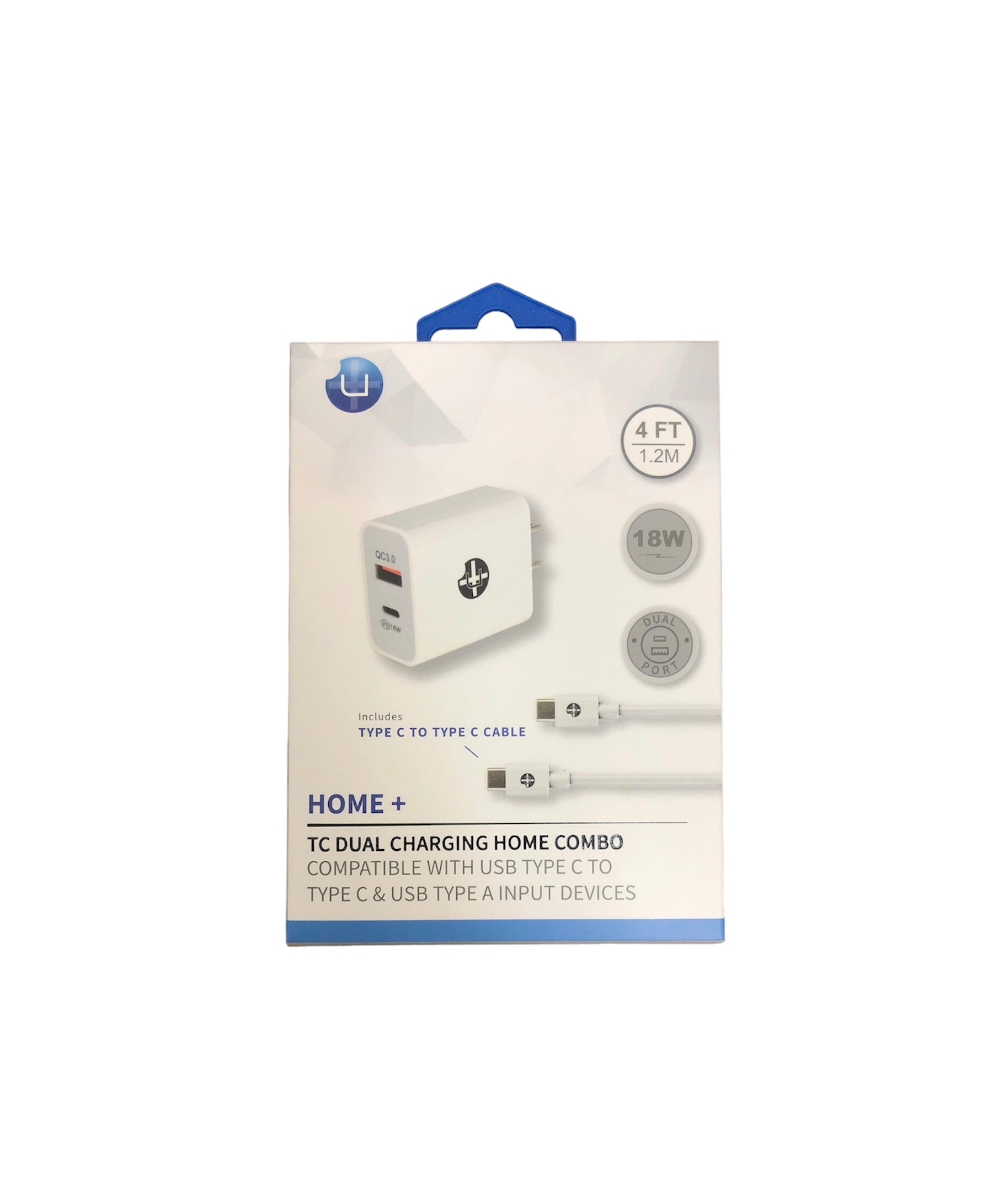 UPLUS | TYPE-C DUAL CHARGING HOME+ | 4FT โ EAZY WHOLESALE