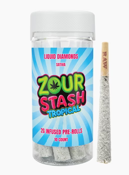 ZOUR STASH DIAMOND DUSTED INFUSED PRE-ROLLS JAR | 10 CT