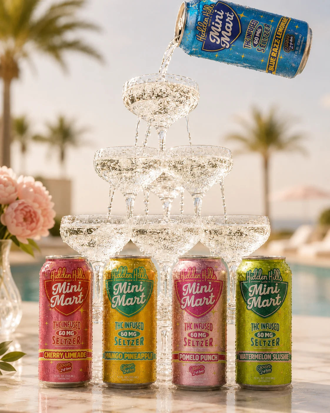 HIDDEN HILLS MINI MART D9 INFUSED SELTZER 4 PACK