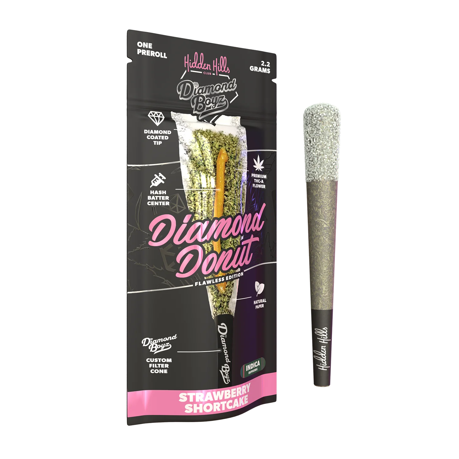 HIDDEN HILLS DIAMOND BOYZ THC-A DIAMOND DONUT PRE-ROLL | 2.2 GRAMS