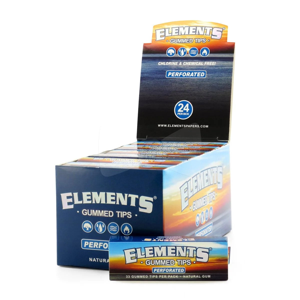 ELEMENTS GUMMED PERFORATED TIPS 33CT 24PK