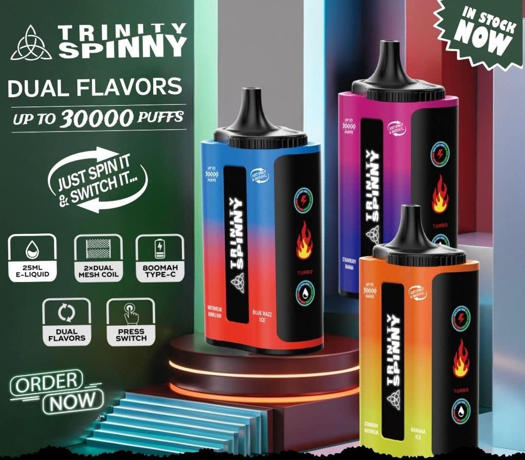 TRINITY SPINNY DUAL FLAVOR NICOTINE 30K PUFFS DISPOSABLE VAPE | 5PACK