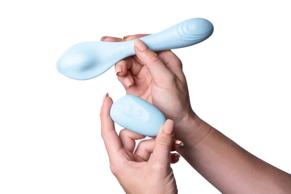 HARMONIE TEAL 15-FUNCTION USB RECHARGABLE REMOTE CONTROL BENDABLE VIBRATOR