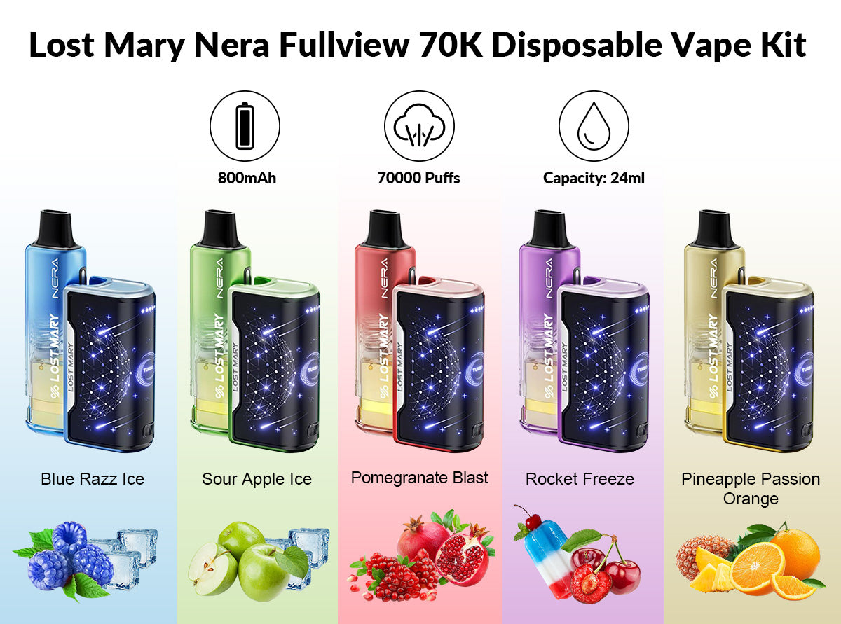 LOST MARY NERA 70K PUFFS DISPOSABLE VAPE KIT | 5CT (TEXAS COMPLIANT SB2024)