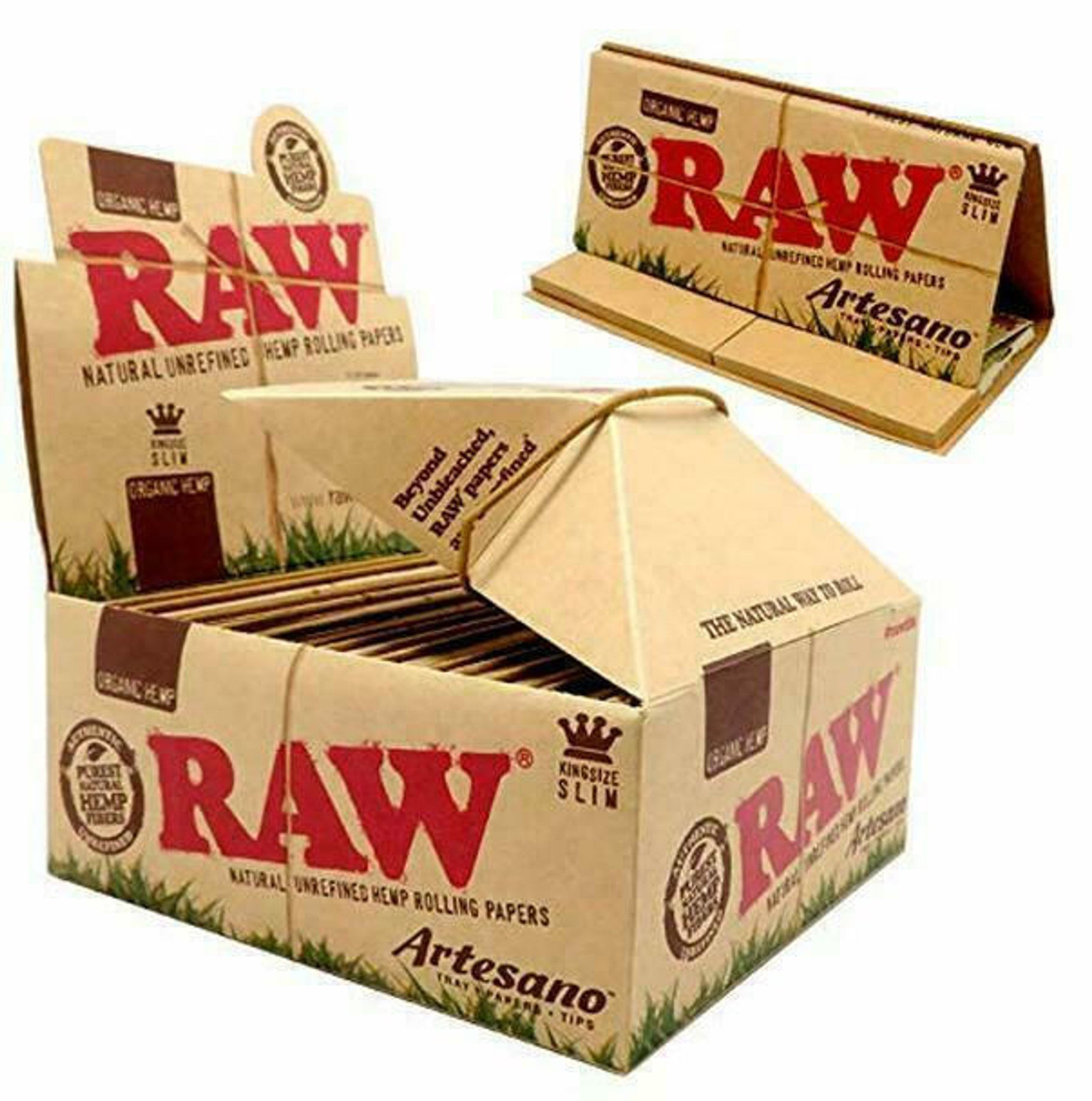 RAW ARTESANO ORGANIC HEMP PAPERS 1 1/4 SIZE | 15 CT