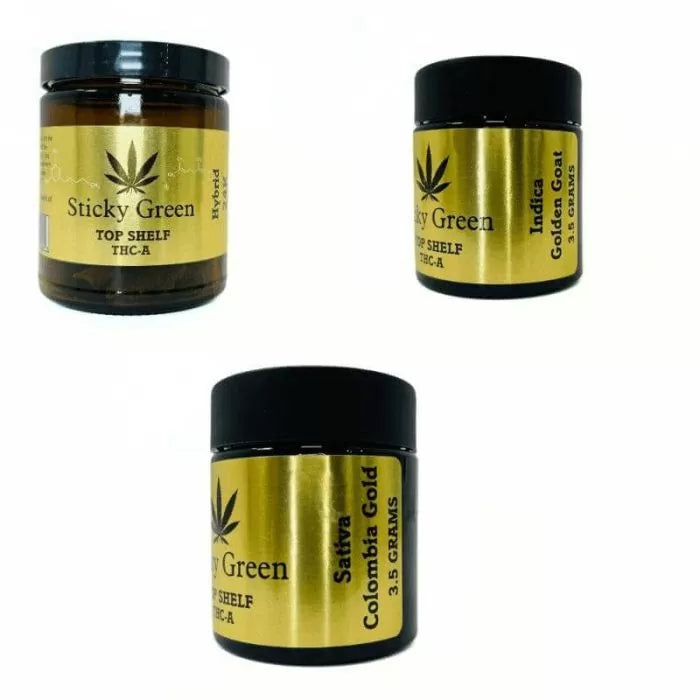 STICKY GREEN TOP SHELF GOLD 3.5 GRAMS JAR