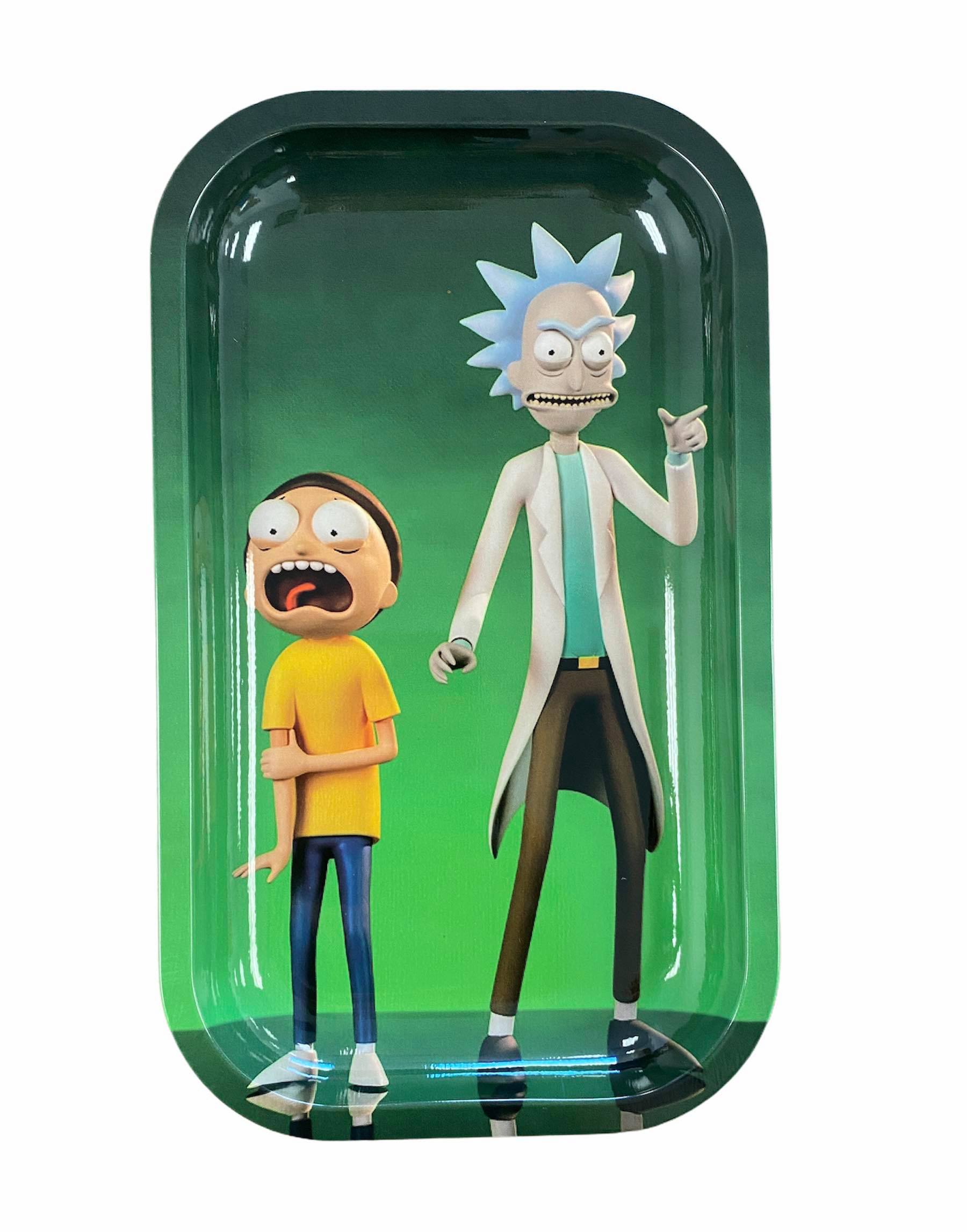 Collectible Rick and Morty Large Metal Rolling Large Tray w/Spill Proo