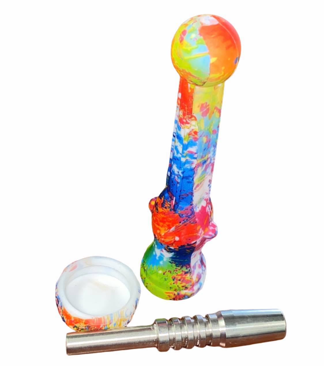 SILICONE NECTOR COLLECTOR WITH TITANIUM TIP, SPLATTER – EAZY WHOLESALE