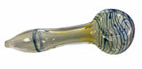 GLASS 3" HANDPIPE, CLEAR - YELLOW TINT WITH STRIPES