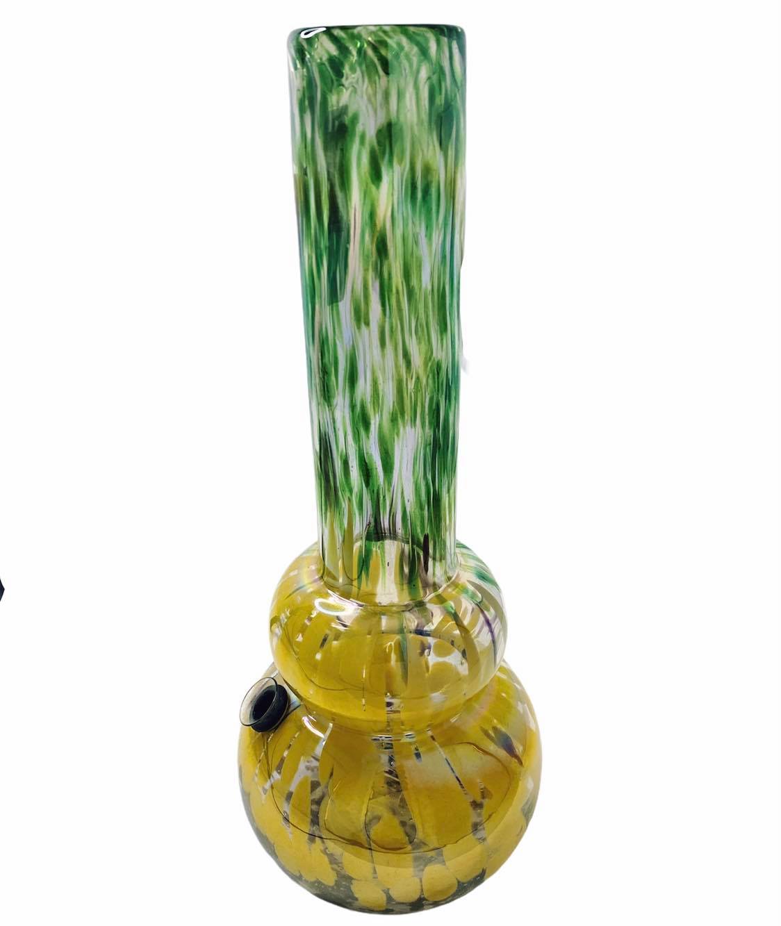 SOFTGLASS 12” WATER PIPE DOUBLE BUBBLED LARGE, VARIOUS COLOR OPTIONS