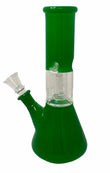 8" BEAKER GLASS ON GLASS WATER PIPE, GREEN