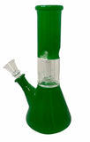 8" BEAKER GLASS ON GLASS WATER PIPE, GREEN