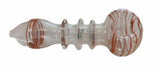 GLASS 3" HANDPIPE, CLEAR WITH STRIPES