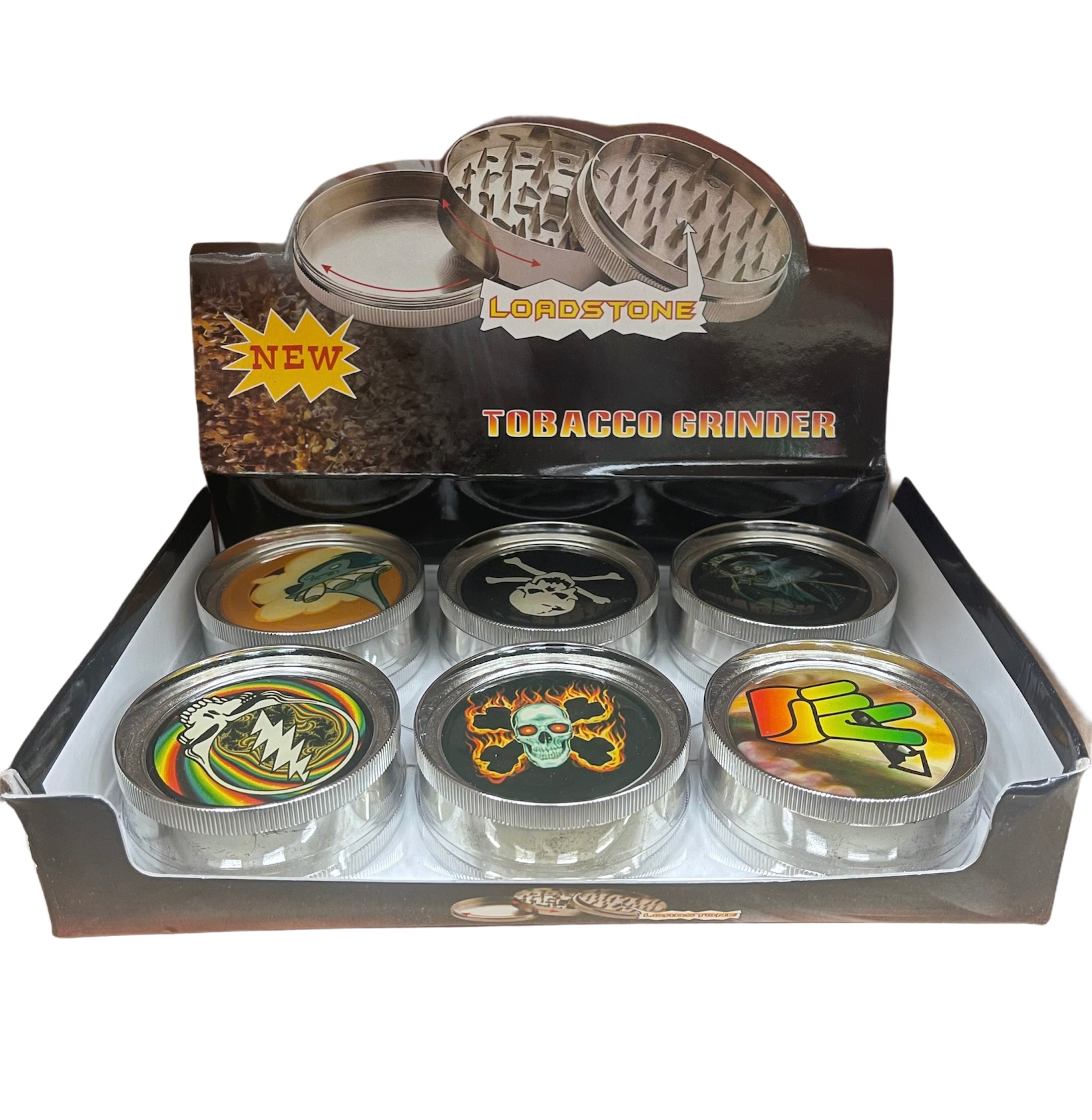 JUMBO TOBACCO 3 PART METAL GRINDERS | PACK OF 6