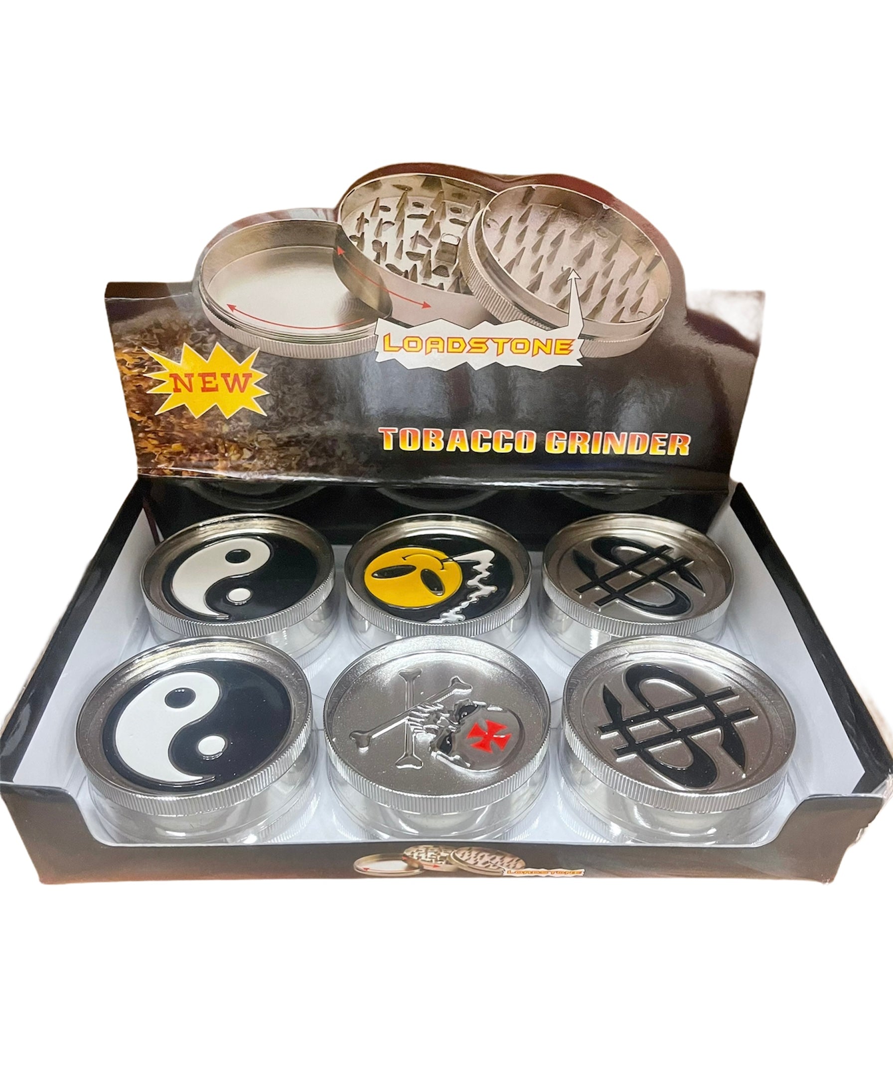 JUMBO TOBACCO 3 PART METAL GRINDERS | PACK OF 6