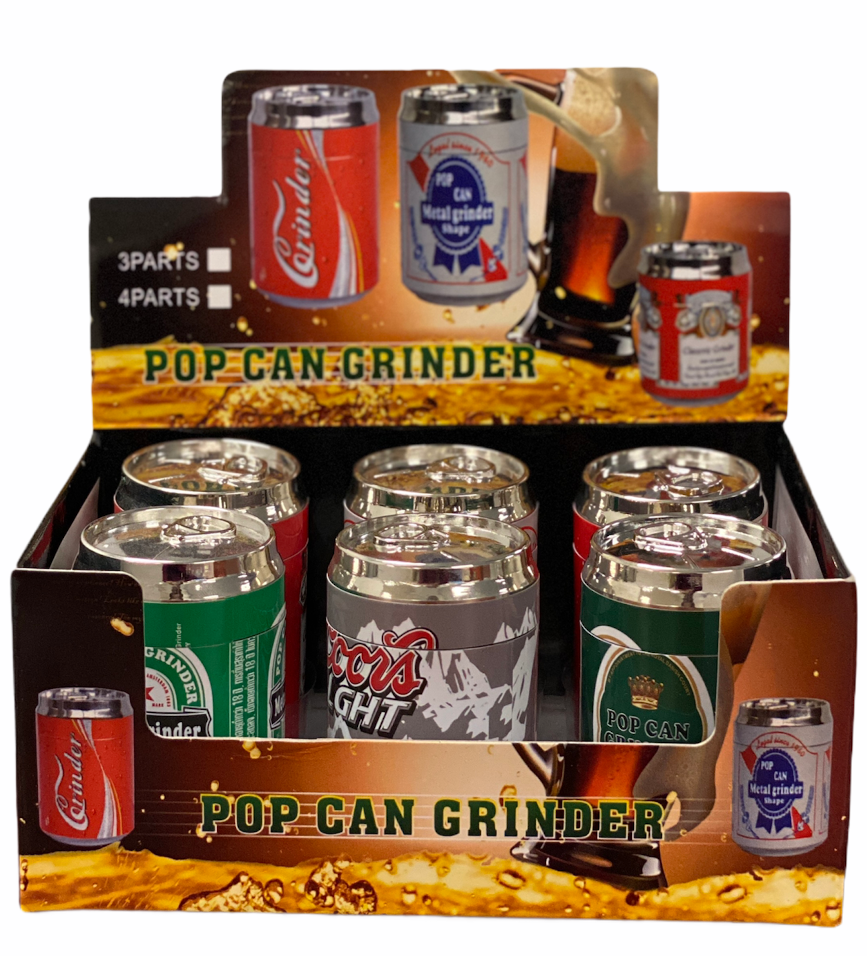 POP CAN GRINDER 3 PART | BEER DESIGN | PACK OF 6