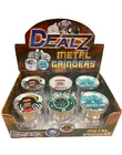 DEALZ METAL GRINDERS 3 PART, SMOKE MEOW, RASTA MAN, LEAF & SHUTUP | PACK OF 12