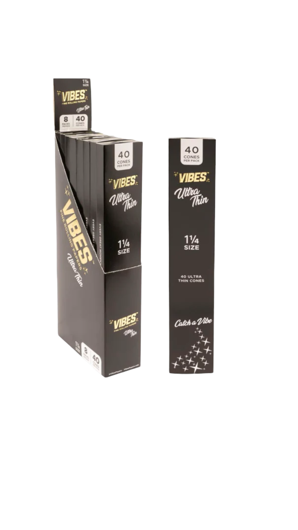 VIBES CONES ULTRA THIN | 1 1/4 SIZE | 8PK