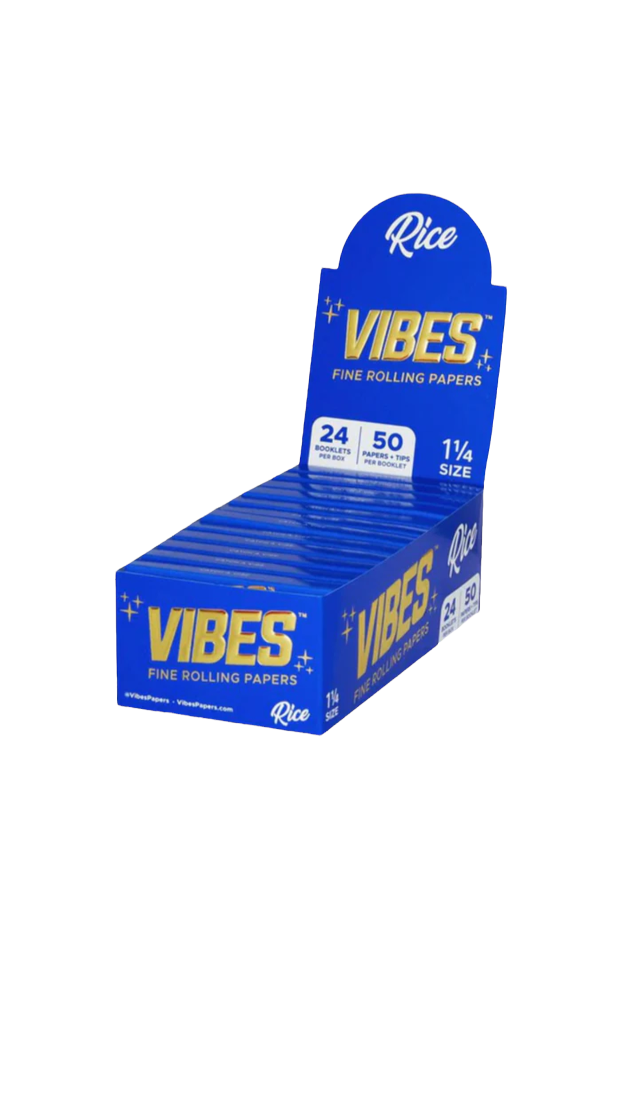 VIBES RICE PAPER WITH TIPS | 1 1/4 SIZE | 24PK