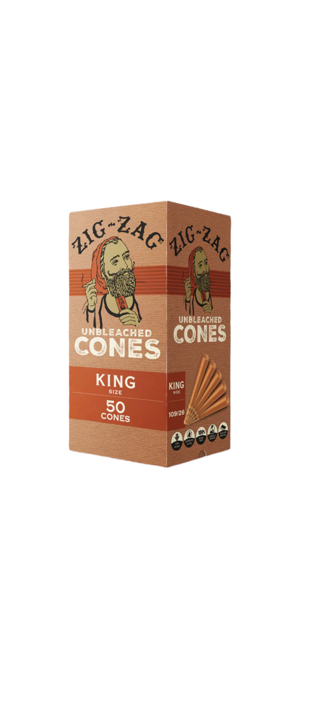 ZIG ZAG CONES UNBLEACHED | KING SIZE | 50PK