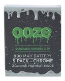 OOZE 5 PACK STANDARD 900 MAH BATTERY, CHROME