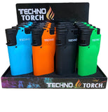 TECHNO TORCH LIGHTER NEON SOLID DESIGN | PACK OF 16